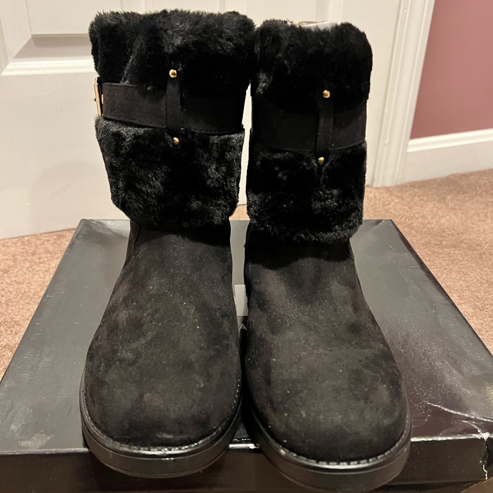 Black slip on boots